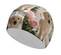 Sunny Windowsill Dog Swim Cap for Women Men Swimming Hat Bath Waterproof Pool Caps for Long Thick Curly Hair