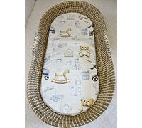 Sunnybabies Natural Seagrass Baby Changing Mat Hand Woven Reva Basket Display Tray Handles (Boys Design)