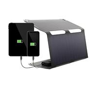 Sunnybag SUNBOOSTER 21 Portable Solar Charger with 21 Watt Foldable Efficient Waterproof 2 USB Outputs Mobile Phone Tablet Power Bank On the Go Charging for Outdoors, Hiking, Camping, Travel