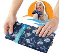 SunnyBay Small Microwave Heating Pad, Microwavable Versatile Cold/Heated Neck and Shoulder Wrap for Back Pain, Moist Heat Organic Cotton Fleece Pad with Flax Seed Filling, 6x11 Inches, Blue-Dandelion