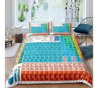 Sunnybed Periodic Table Bedding Set Of Chemistry Elements Comforter Cover Lightweight Bedroom Decoration Educational Science Students Class Image Duvet Double For Kids Boys Girls Teens, Multi 31