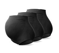 SUNNYBUY Women's Maternity High Waist Underwear Pregnancy Seamless Soft Hipster Panties Over Bump(Black 3pk L)