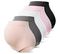 SUNNYBUY Women's Maternity High Waist Underwear Pregnancy Seamless Soft Hipster Panties Over Bump, Five Color-5pk, 3XL