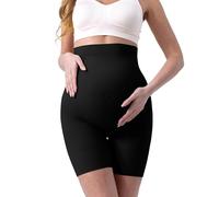 SUNNYBUY Women's Maternity Shapewear for Dresses, Seamless Mid-Thigh Pregnancy Underwear Over Belly Support, 1pk-black, L