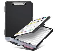 Sunnyclip Clipboard with Storage, Real Hinge Heavy Duty 8.5x11 Clipboards - with Pen Holder, Plastic Nursing Letter Size Storage Slimcase, Smooth Writing, for Paperwork Office Classroom