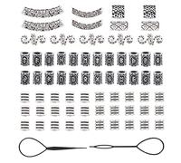 SUNNYCLUE 1 Bag 69Pcs Viking Hair Beads Norse Tube Beads Antique Silver Column Beads for Hair Braiding Bracelet Pendant Necklace DIY Jewelry Hair Decoration