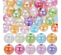 SUNNYCLUE 1 Box 10 Colors 60Pcs 16mm Transparent Acrylic Beads Bubblegum Beads Bulk Chunky Pink Green Blue Plastic Ball Crystal Candy Round Beads for Beadable Pens Crafts Bracelet Necklace Women Adult