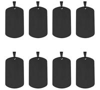 SUNNYCLUE 1 Box 10 Pcs Blank Stamping Charms Stainless Steel Stamp Tags Bulk Metal Rectangle Black Military Dog Tag Engraving Blanks Charm for Jewellery Making Charms DIY Crafts Bracelet Necklace Gift