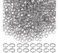 SUNNYCLUE 1 Box 1000Pcs 5mm Silver Jump Ring Stainless Steel Split Rings Bulk Double Loops Round Small Metal Rings Connectors for jewellery Making Supplies DIY Necklaces Bracelets Earrings Keychains