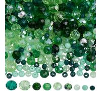 SUNNYCLUE 1 Box 1000pcs Green Glass Beads Rondelle Crystal Beads 8mm Bulk Faceted Flat Round Abacus 4mm 6mm Loose Spacer Beads For Diy Crafting Jewellery Making Bracelet Necklace Earring Supplies