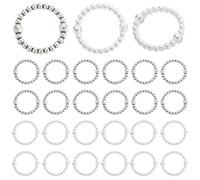 SUNNYCLUE 1 Box 100Pcs 2 Colors Circle Round Bead Frame Double Hole Round Beads Bulk Alloy Silver Gold Small Connector Link Hollow Beading Frames for Jewellery Making Bracelet Necklace DIY Crafts