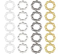 SUNNYCLUE 1 Box 100Pcs 4 Colors Flower Frame Beads Hollow Bead Spacers Gold Black 15mm Fashion Floral Frames with Double Hole Loose Spacer Links for DIY Crafts Earrings Bracelets Connector Supplies