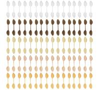 SUNNYCLUE 1 Box 100Pcs 5 Colors Glue On Leaf Bails Brass Pendant Bail Gold Silver Antique Bronze Metal Leaves Shaped Pinch Basic Cabochon Charm Tray for Jewellery Making Pendants DIY Craft Findings