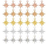 SUNNYCLUE 1 Box 100pcs 5 Colors Star Pendant Charms Small Star Charms Metal Alloy Tibetan Vintage Silver Gold North Stars Pendants for Jewellery Making Christmas Women Party Supplies Crafting