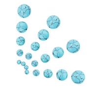 SUNNYCLUE 1 Box 100Pcs 5 Sizes Round Stone Cabochons Flatbacks Synthetic Turquoise Gemstone Cabochon Beads 4mm/6mm/8mm/10mm/12mm for DIY Jewelry Making Dome Cameos