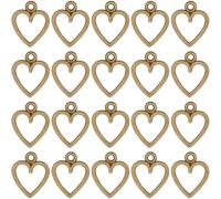SUNNYCLUE 1 Box 100Pcs Antique Bronze Heart Charm Metal Love Charms Tibetan Style Alloy Hollow Circle Frame Hearts Charms for Jewelry Making Charms Supplies DIY Craft Necklace Bracelet Crafts Women