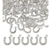 SUNNYCLUE 1 Box 100Pcs Cowboy Charms Horseshoe Charms Bulk Good Luck Charm Horse Charm War Horse Western Cowboy Charme for jewellery Making Charme DIY Earrings Bracelet Necklace Craft Spirit Gift