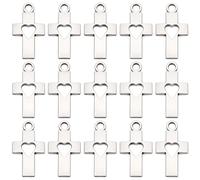 SUNNYCLUE 1 Box 100pcs Easter Cross Charms Cross Heart Charm Metal Alloy Antique Silver Small Mini Crucifix Crosses Charms with Hollow Heart Holes for Jewellery Making Easter Party Favour Supplies Diy