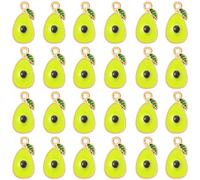 SUNNYCLUE 1 Box 100Pcs Fruit Enamel Charms Avocado Charms Bulk Alloy Half Avocado Hawaii Green Food Small Light Gold Dangle Pendants Findings for Jewellery Making Bracelets Necklaces Earrings DIY