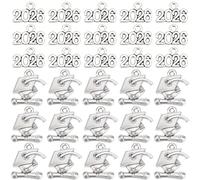 SUNNYCLUE 1 Box 100Pcs Graduate Charms 2026 Charms Antique Silver Alloy Doctorial Hat Graduation Tassel Pendants for Jewelry Making DIY Bracelet Necklace Earrings Graduation Hat Tassel Decoration