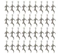 SUNNYCLUE 1 Box 100Pcs Halloween Bat Charms Silver Wing Charm Bulk Dragon Bats Scary Tibetan Alloy Vintage Holiday Wings Pendants for Jewelry Making DIY Necklace Earring Adults