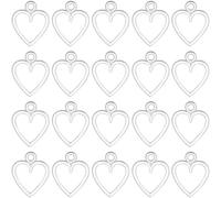 SUNNYCLUE 1 Box 100Pcs Hollow Heart Charm Silver Metal Love Charms Bulk Tibetan Alloy Circle Hearts Charms for Jewelry Making Charms Supplies DIY Crafting Necklace Bracelet Earring Anklets Beginners