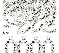 SUNNYCLUE 1 Box 100Pcs Horseshoe Charms Horseshoe Charm Bulk Good Luck Charms Lucky Charms War Horse Charm for Jewelry Making Charms DIY Earrings Bracelet Necklace Craft Wedding Party Gift Supplies
