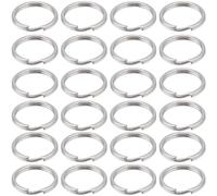 SUNNYCLUE 1 Box 100Pcs Mini Split Key Ring Keychain Rings Bulk Metal Silver 304 Stainless Steel Flat Small Double Loops Jump Connectors Ring for Necklaces jewellery Making Keychains DIY Crafts Finding