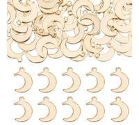 SUNNYCLUE 1 Box 100Pcs Moon Charm Bulk Stainless Steel Moon Charms Gold Moon Crescent Charm Moons Star Celestial Lucky Charm for Jewelry Making Charms DIY Necklace Earrings Bracelet Women Adult Craft