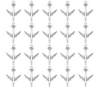 SUNNYCLUE 1 Box 100Pcs Plane Charm Silver Aircraft Charms Bulk Tibetan Antique Metal Airplane Flight Aeroplane Airliner Air Plane Pendants for Jewellery Making Necklace Keychain Earring Crafts Bag
