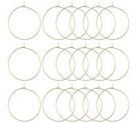 SUNNYCLUE 1 Box 100Pcs Real 18K Gold Plated Earring Findings Beading Hoop Earring 30mm Wine Charm Rings 316 Stainless Steel Wine Glass Charm Rings Earring Hoops for Jewellery Making DIY Dangle Earring