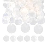 SUNNYCLUE 1 Box 100Pcs Round Capiz Shell Charms Shell Connector Charms Bulk 3cm Natural Summer Ocean Beach Hawaii Disc Coin Mother of Pearl Seashell Link for Jewellery Making Pendants DIY Craft