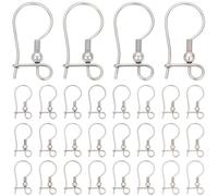 SUNNYCLUE 1 Box 100Pcs Silver Ear Wire Hooks Kidney Earring Hooks Lever Back Fish Earwires Findings Teardrop Stainless Steel Long Ear Wires Connector for jewellery Making Supplies DIY Dangle Earrings