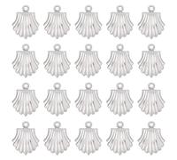 Sunnyclue 1 Box 100Pcs Silver Shell Charms 316 Stainless Steel Sea Shells Ocean Beach Summer Hawaii Animals For Jewelry Making DIY Necklace Earrings Bracelet Craft Adult
