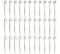 SUNNYCLUE 1 BOX 100PCS Silver Spike Charms Cone Charm Metal Alloy Antique Silver Gothic Punk Beads Vintage Spikes Goth Charms Bulk for Jewellery Making Charms Diy Earrings Bracelet Necklace Craft