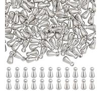 SUNNYCLUE 1 Box 100Pcs Sliver Teardrop Charms Tear Drop Charms Bulk Small Stainless Steel Metal Water drop Pendants for Jewellery Making Supplies DIY Craft Necklace Earrings Crafting Women Beginners