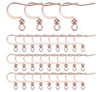 SUNNYCLUE 1 Box 100Pcs Stainless Steel Earring Hooks Rose Gold Fish Hook Ear Wires Hypoallergenic Earring Findings Bulk French Hook Earring Wires with Openable Loops for Jewellery Making DIY Supplies