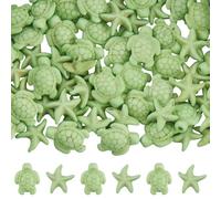 SUNNYCLUE 1 Box 100Pcs Turtle Beads Bulk Turquoise Starfish Beads Green Synthetic Stone Ocean Animals Summer Beach Hawaii Loose Spacers for Jewelry Making DIY Crafts Bracelets Necklace Supplies