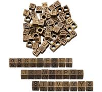 SUNNYCLUE 1 Box 104Pcs 26 Styles Metal Letter Bead Square Alphabet Beads Antique Bronze Alloy Cube A to Z Charm Large Hole Loose Spacer Beads for Jewellery Making Necklace Bracelets DIY Crafts