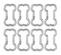 SUNNYCLUE 1 Box 10Pcs Bone Keychain Clip Bone Carabiner Clip Bulk Silver Alloy Cute Lobster Claw Snap Clasp Spring Metal Buckle Dog Keychain Findings for Key Ring DIY Crafts Bag Charms Purse Handbags