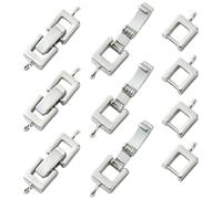 SUNNYCLUE 1 Box 10Pcs Foldover Bracelet Clasp Silver Fold Over Clasp Brass Metal Small Plated Folding Buckle Extender Fasten Repair Links for Bracelets Necklaces Jewellery Making Crafts Supplies Women
