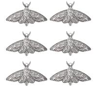 SUNNYCLUE 1 Box 10Pcs Moon Moth Charms Silver Insect Charms Bulk Halloween Metal Gothic Antique Tibetan Alloy Flying Insect Pendants for Jewellery Making DIY Necklace Crafts Earring Supplies Holiday