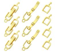 SUNNYCLUE 1 Box 10Pcs Real 18K Gold Plated Fold Over Clasp Bracelet Folding Clasp Bulk Small Metal Links Extender Fastener Foldover Buckle Links for Jewellery Making Necklace Chain Crafts Supplies