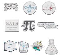 SUNNYCLUE 1 Box 10Pcs Science Pin Chemistry Brooch Bulk Black White Metal Alloy Enamel Cartoon Scientist Themed School Study Laboratory Bottle Lapel Pin for Bag Clothes Hat Decor Party Gifts Supplies