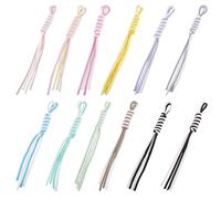 SUNNYCLUE 1 Box 12 Colors Bag Charm Keychain Cord Bag Charm Bulk Braid Strap Landyard Black White Cute Rabbit Heart Pendant Decoration for Purse Backpack Handbag Decor Crafts Accessories