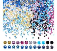SUNNYCLUE 1 Box 1200Pcs 12 Colors Cubic Zirconia Loose Stones Bulk Faceted Rhinestones Pointed Back 1.5mm Blue White Cabochons Colored Diamonds for Jewellery Making Decoration Christmas Wedding Women