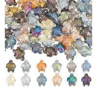 SUNNYCLUE 1 Box 120Pcs 12 Colors Sea Turtle Bead Charms Bulk Tortoise Beads Beach Creature Summer Ocean Animal Glass Spacer Beads for Bracelets Earrings Necklaces jewellery Making DIY Beading Crafts