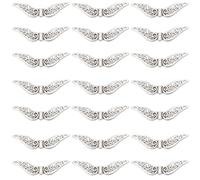 SUNNYCLUE 1 Box 120Pcs Angel Wing Beads Silver Wing Spacer Bead Bulk Alloy Tibetan Style Fairy Retro Vintage Small Wing Charm Beads for jewellery Making Supplies DIY Keychain Beadable Handmade Crafts