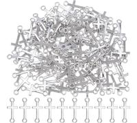 SUNNYCLUE 1 Box 120Pcs Easter Charm Cross Connector Charms Cross Charm Bulk Cross Metal Charms Cross Linking Charm Rosaries Crucifix Charm Cross Connectors for Jewellery Making Charms DIY Crafts