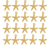 SUNNYCLUE 1 Box 120Pcs Gold Starfish Charms Star Fish Charms Bulk Alloy Beach Hawaii Boho Summer Metal Tibetan Sea Life Ocean Pendants for Jewelry Making Supplies DIY Craft Necklace Bracelet Earring